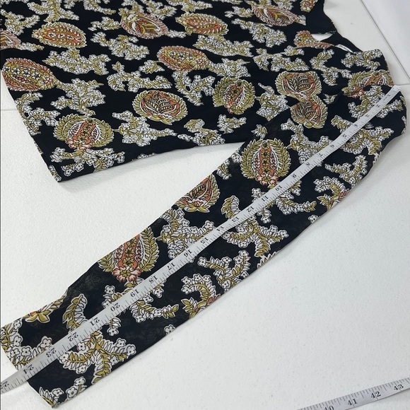 Reformation Sz XS Talia Top Black Floral Puff Shoulder Sleeves EUC - Picture 11 of 12
